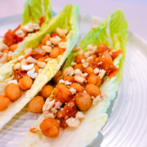 teriyaki chickpea lettuce wraps